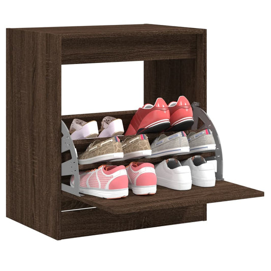 Shoe Cabinet Brown Oak 60x42x69 cm Engineered Wood - Shoe Racks & Organisers