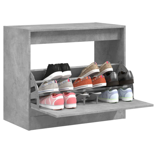 Shoe Cabinet Concrete Grey 80x42x69 cm Engineered Wood - Shoe Racks & Organisers