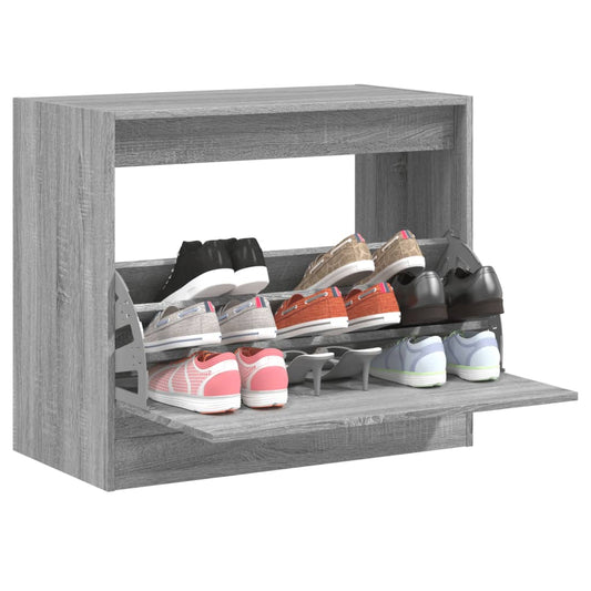 Shoe Cabinet Grey Sonoma 80x42x69 cm Engineered Wood - Shoe Racks & Organisers