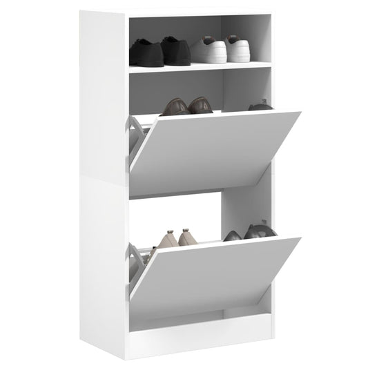 Shoe Cabinet White 60x34x116 cm Engineered Wood - Shoe Racks & Organisers