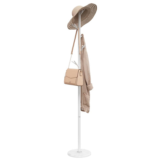 Coat Stand White 175 cm Powder-coated Iron - Coat & Hat Racks