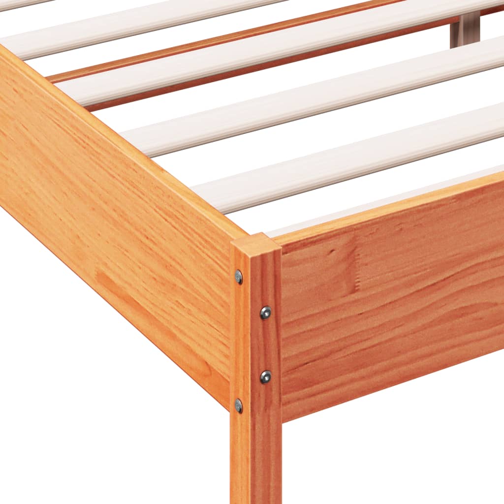 Bed Frame Wax Brown 200x200 cm Solid Wood Pine - Beds & Bed Frames
