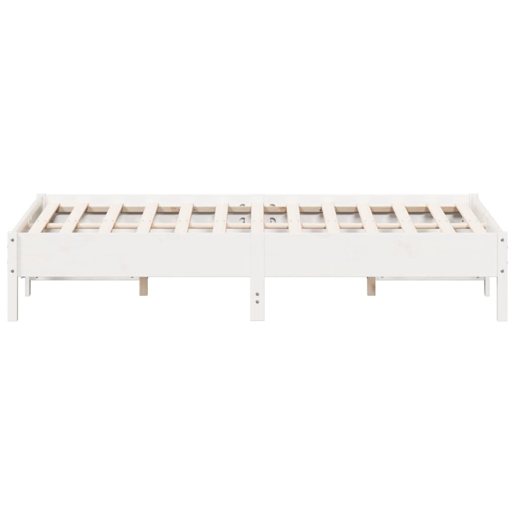 Bed Frame White 160x200 cm Solid Wood Pine - Beds & Bed Frames