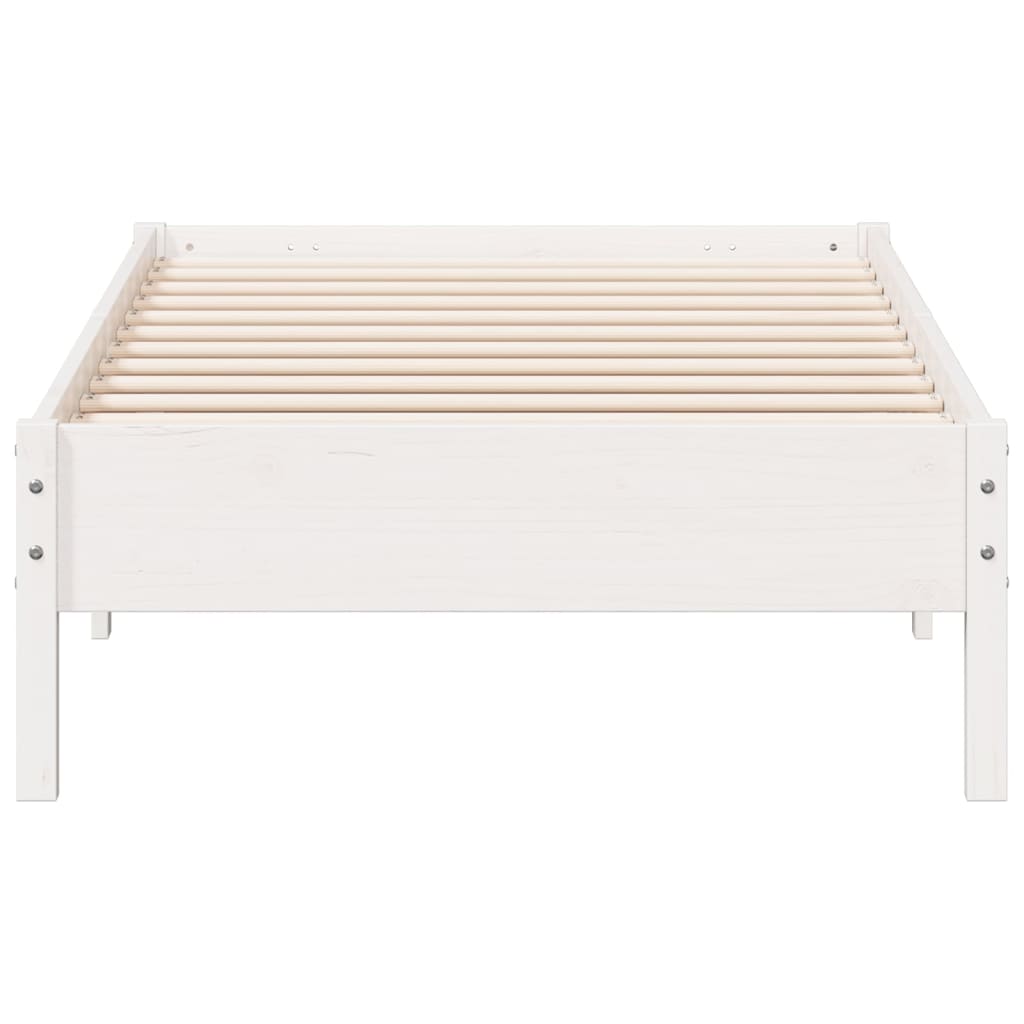 Bed Frame White 90x200 cm Solid Wood Pine - Beds & Bed Frames