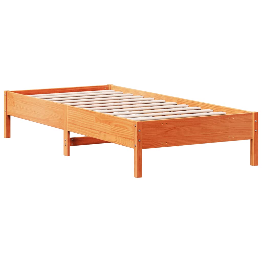 Bed Frame Wax Brown 90x200 cm Solid Wood Pine - Beds & Bed Frames