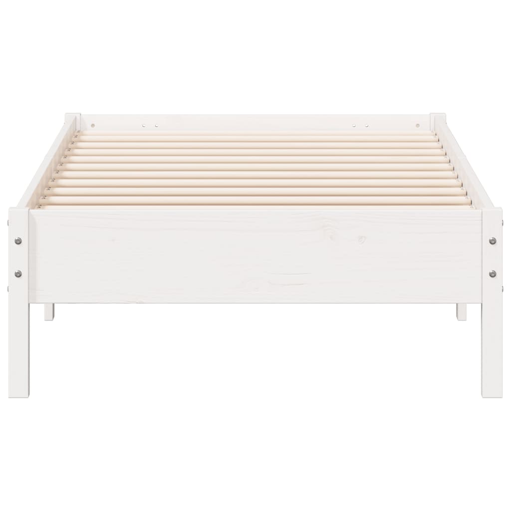 Bed Frame White 90x190 cm Single Solid Wood Pine - Beds & Bed Frames