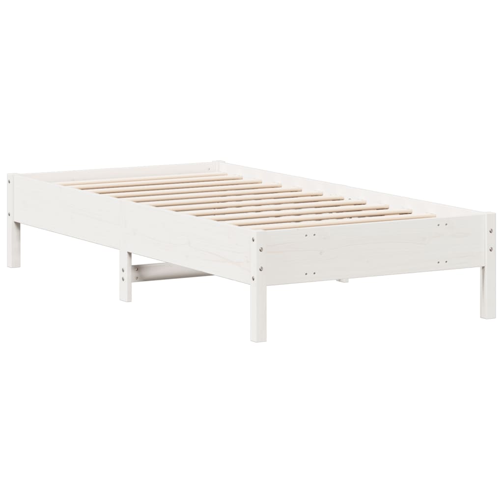 Bed Frame White 90x190 cm Single Solid Wood Pine - Beds & Bed Frames