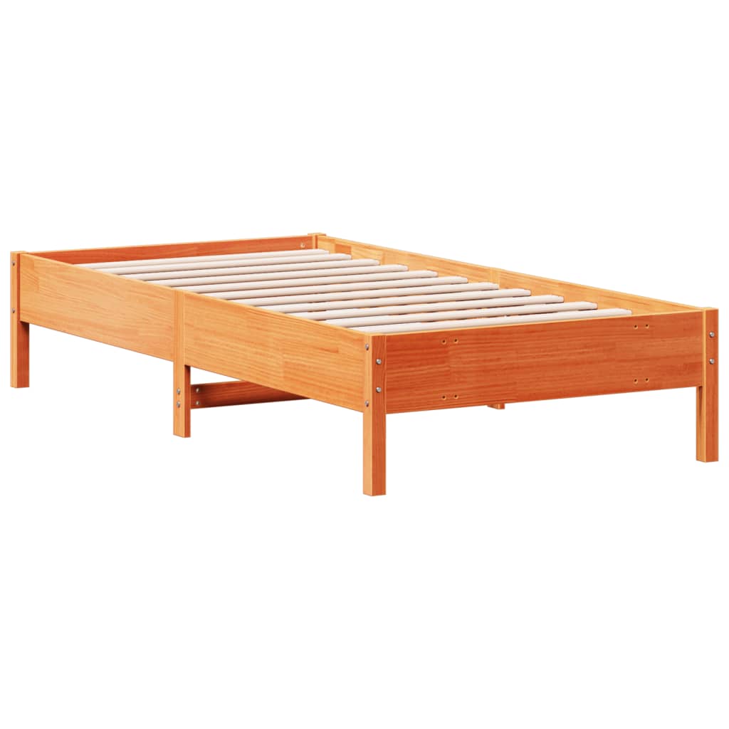 Bed Frame Wax Brown 90x190 cm Single Solid Wood Pine - Beds & Bed Frames