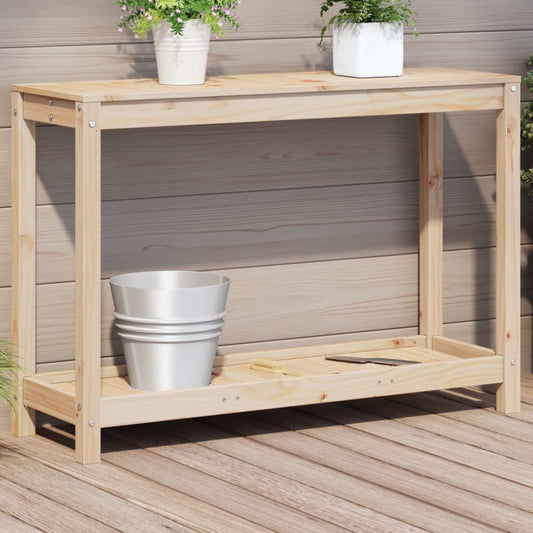 Potting Table with Shelf 108x35x75 cm Solid Wood Pine - Plant Stands