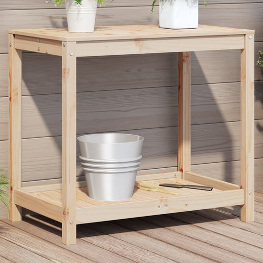 Potting Table with Shelf 82.5x50x75 cm Solid Wood Pine - Plant Stands