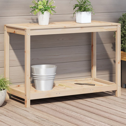 Potting Table with Shelf 108x50x75 cm Solid Wood Pine - Plant Stands