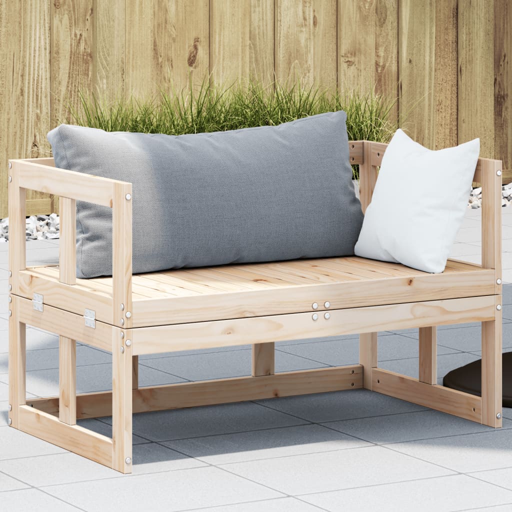 Garden Sofa Bench Extendable Solid Wood Pine - Outdoor Benches
