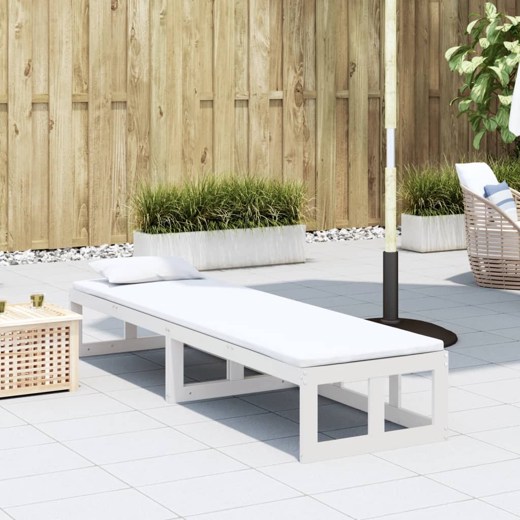 Garden Sofa Bench Extendable White Solid Wood Pine - Outdoor Benches
