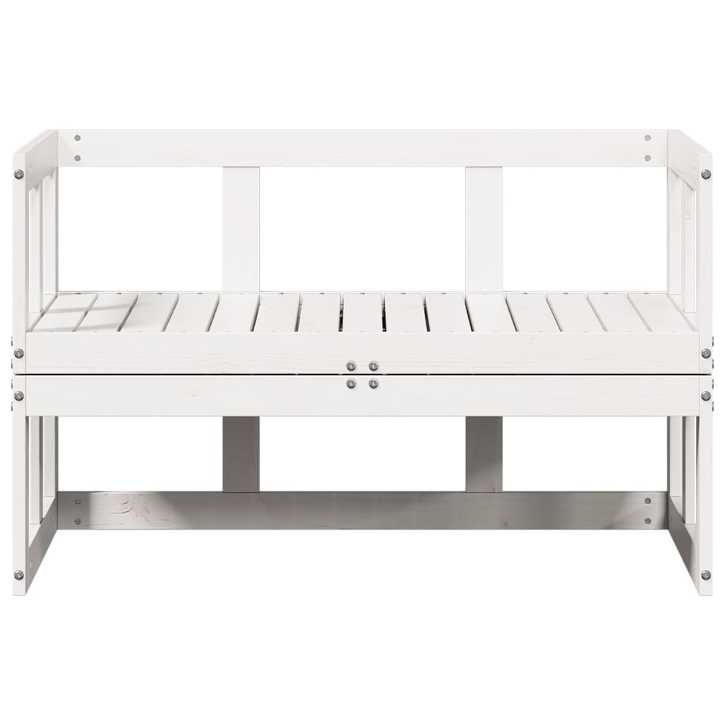 Garden Sofa Bench Extendable White Solid Wood Pine - Outdoor Benches
