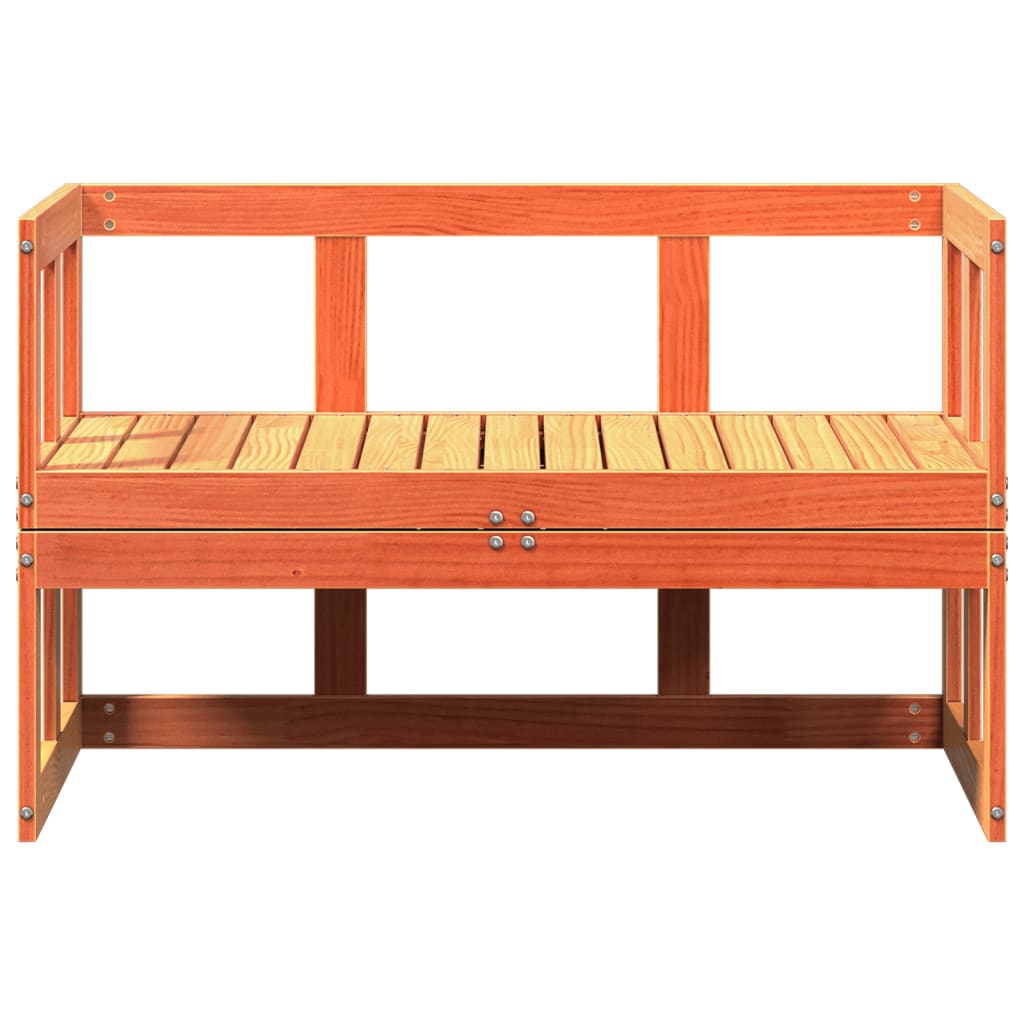 Garden Sofa Bench Extendable Wax Brown Solid Wood Pine - Outdoor Benches