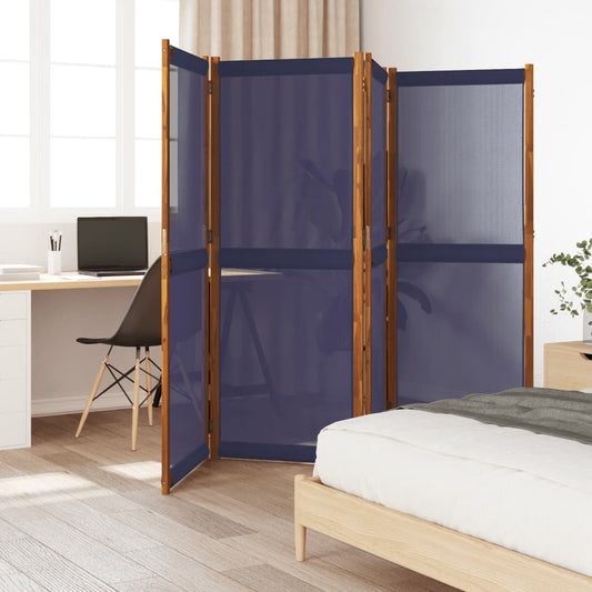 4-Panel Room Divider Dark Blue 280x180 cm - Room Dividers