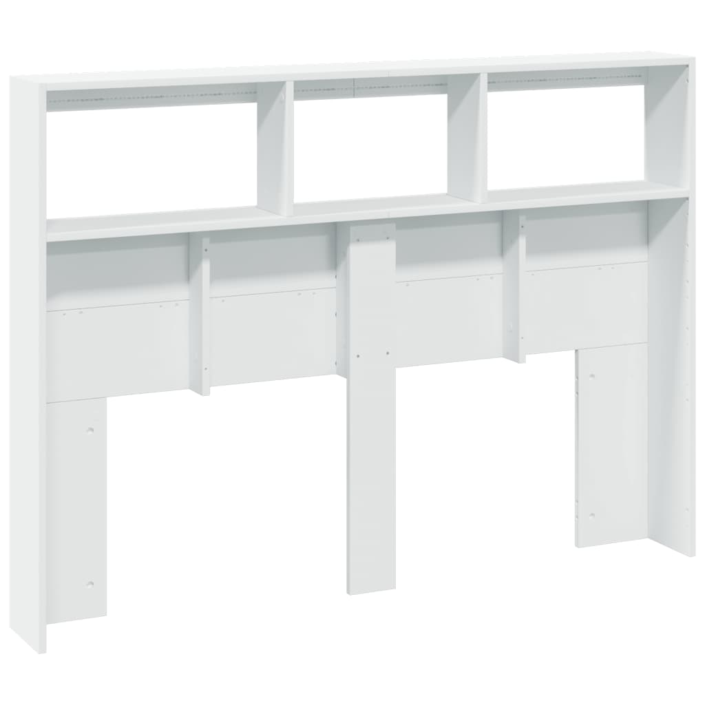 Headboard Cabinet with LED White 140x17x102 cm - Headboards & Footboards
