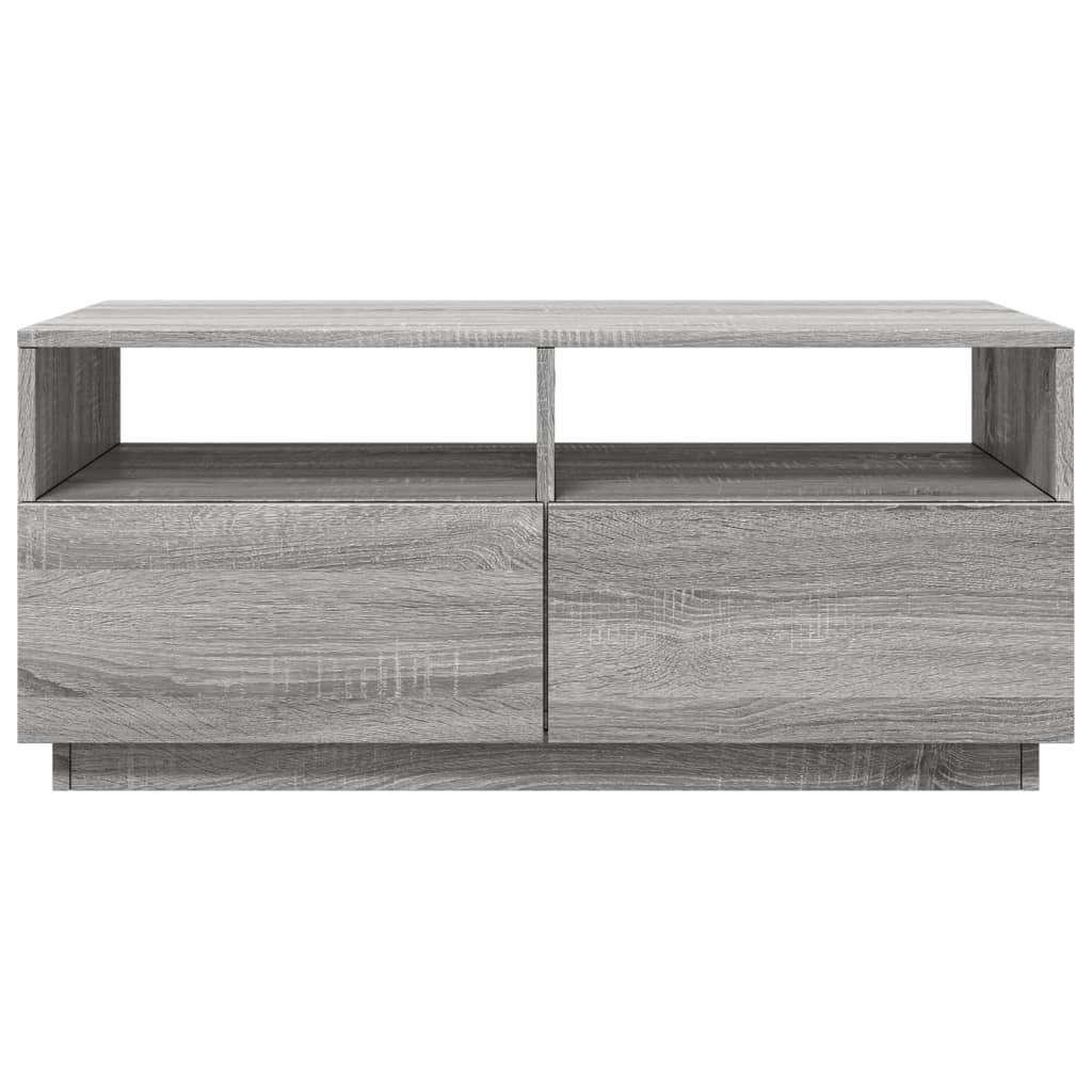 Coffee Table with LED Lights Grey Sonoma 90x49x40 cm - Coffee Tables