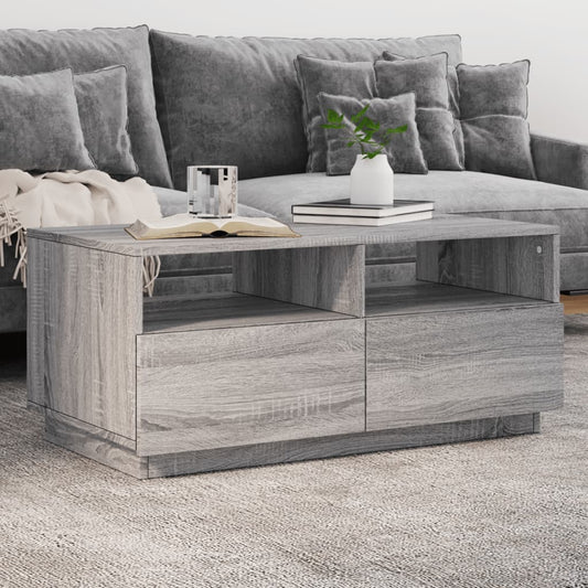 Coffee Table with LED Lights Grey Sonoma 90x49x40 cm - Coffee Tables