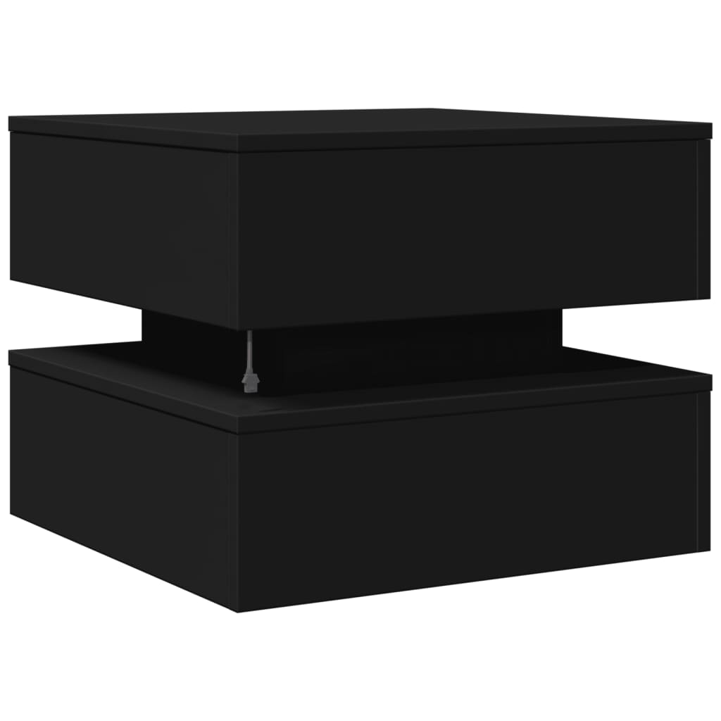 Coffee Table with LED Lights Black 50x50x40 cm - Coffee Tables