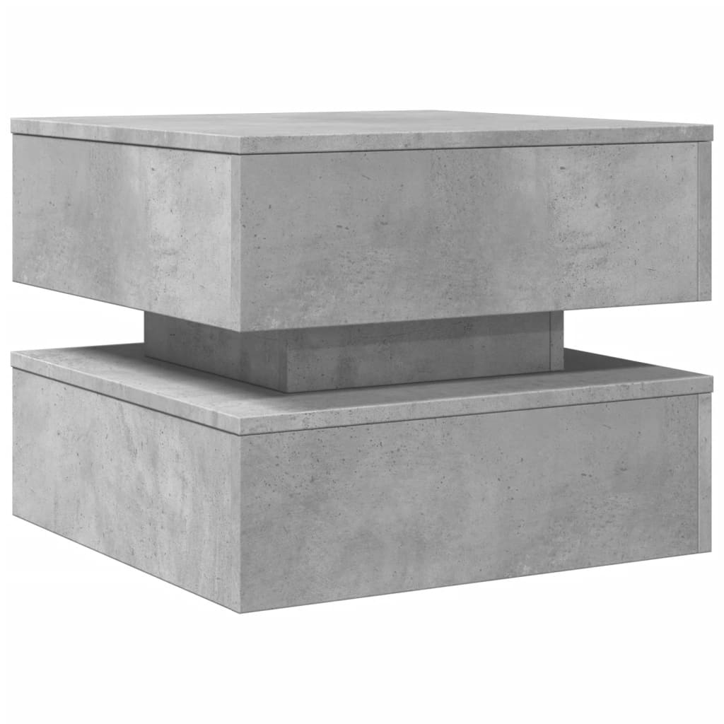 Coffee Table with LED Lights Concrete Grey 50x50x40 cm - Coffee Tables