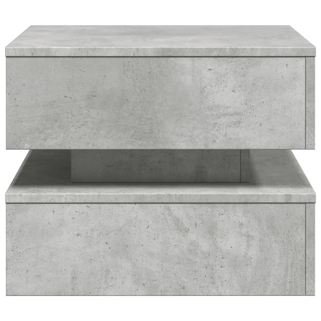 Coffee Table with LED Lights Concrete Grey 50x50x40 cm - Coffee Tables