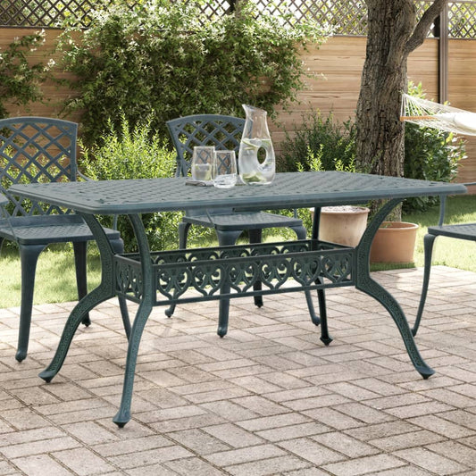 Garden Table Green 150x90x72 cm Cast Aluminium - Outdoor Tables