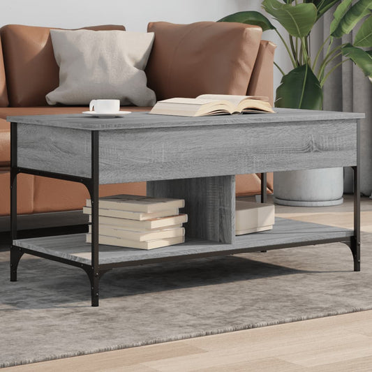 Coffee Table Grey Sonoma 100x50x50 cm Engineered Wood and Metal - Coffee Tables