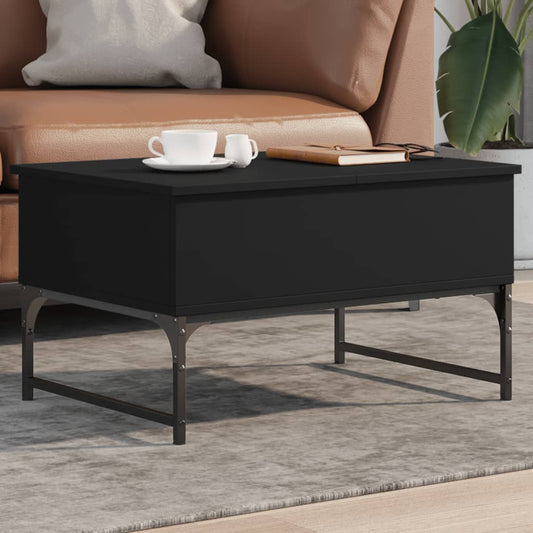 Coffee Table Black 70x50x40 cm Engineered Wood and Metal - Coffee Tables