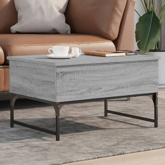 Coffee Table Grey Sonoma 70x50x40 cm Engineered Wood and Metal - Coffee Tables