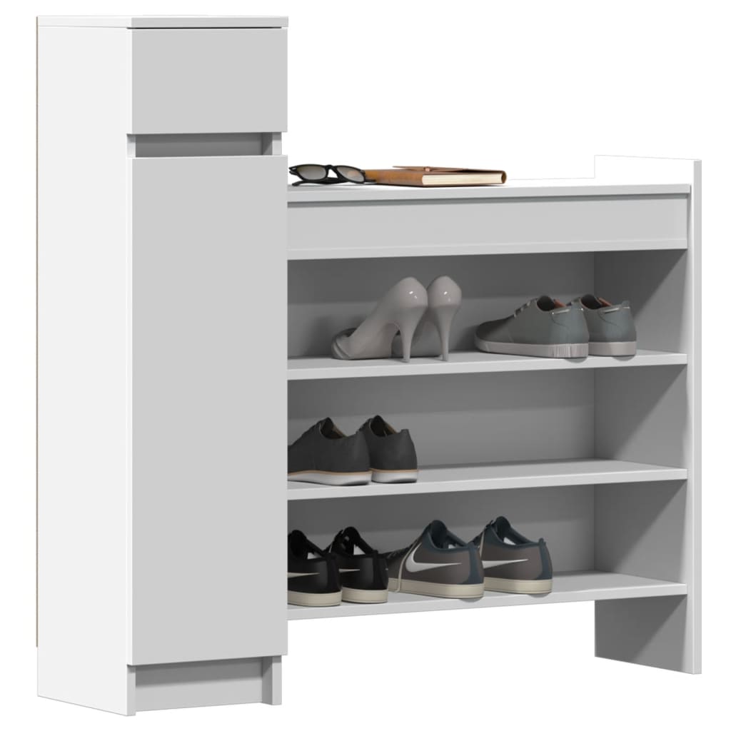 Shoe Cabinet White 100.5x28x100 cm Engineered Wood - Shoe Racks & Organisers