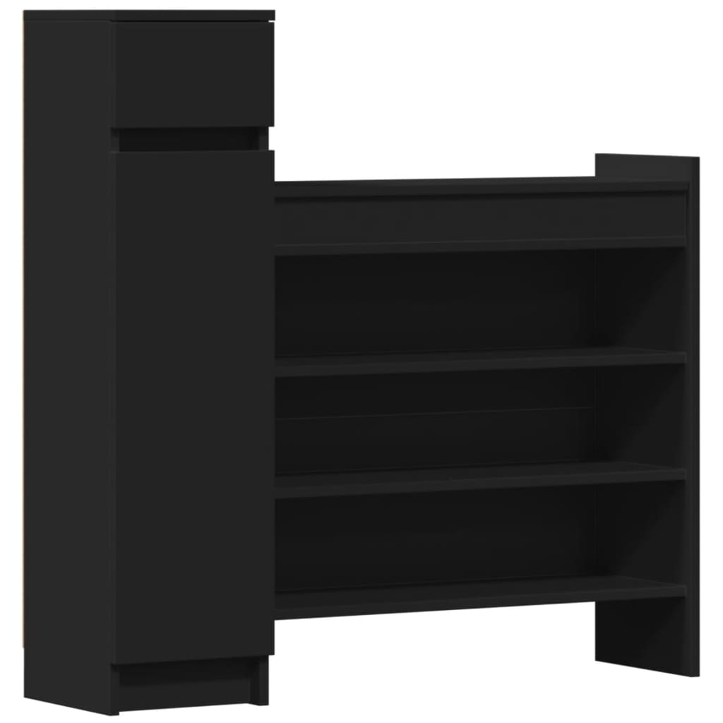 Shoe Cabinet Black 100.5x28x100 cm Engineered Wood - Shoe Racks & Organisers