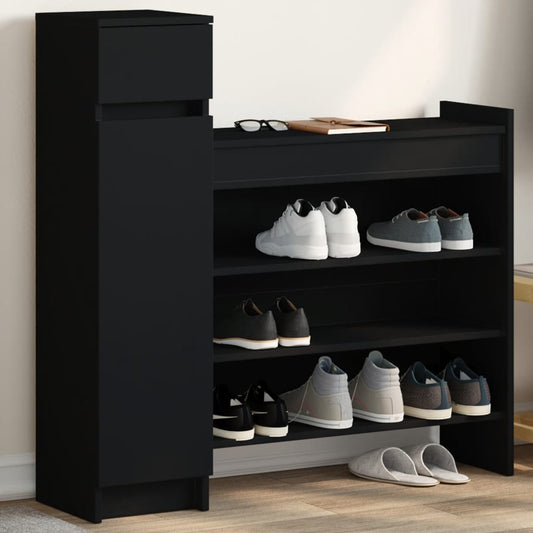 Shoe Cabinet Black 100.5x28x100 cm Engineered Wood
