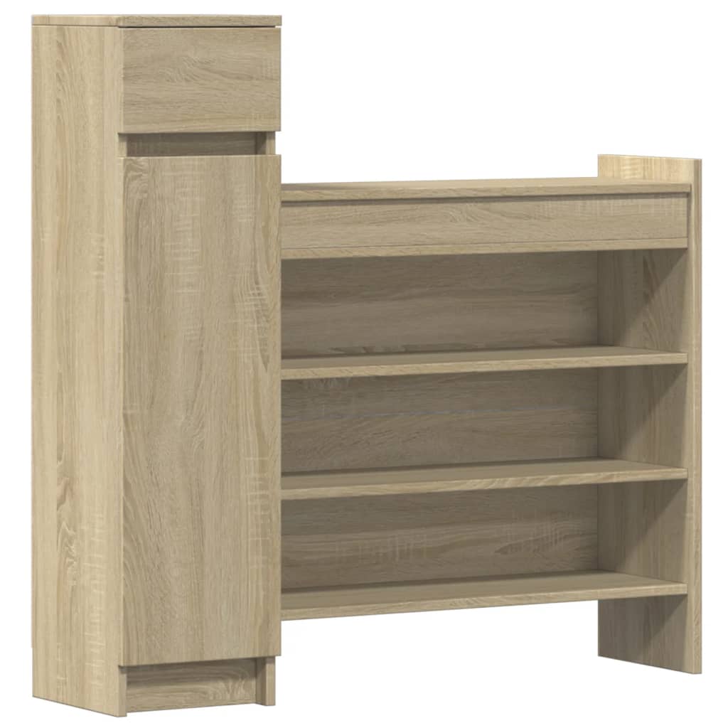 Shoe Cabinet Sonoma Oak 100.5x28x100 cm Engineered Wood - Shoe Racks & Organisers