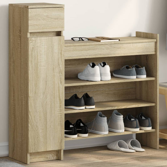 Shoe Cabinet Sonoma Oak 100.5x28x100 cm Engineered Wood