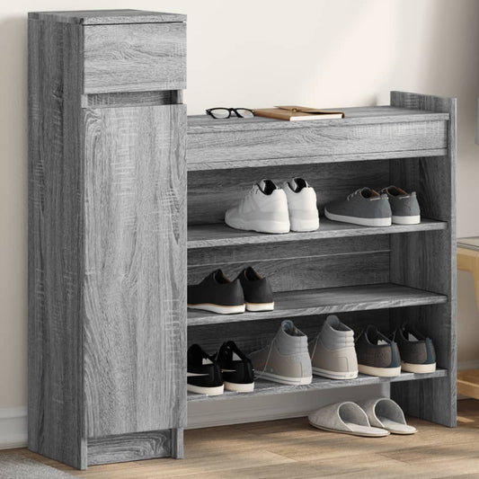Shoe Cabinet Grey Sonoma 100.5x28x100 cm Engineered Wood