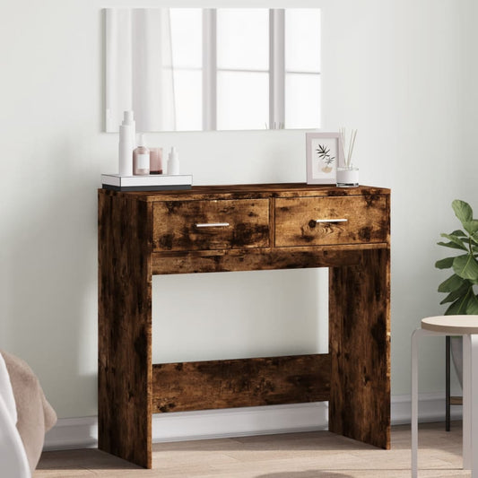 Dressing Table with Mirror Smoked Oak 80x39x80 cm - Bedroom Dressing Tables