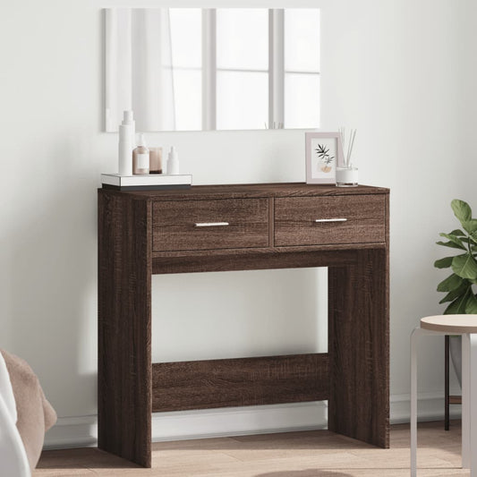 Dressing Table with Mirror Brown Oak 80x39x80 cm - Bedroom Dressing Tables