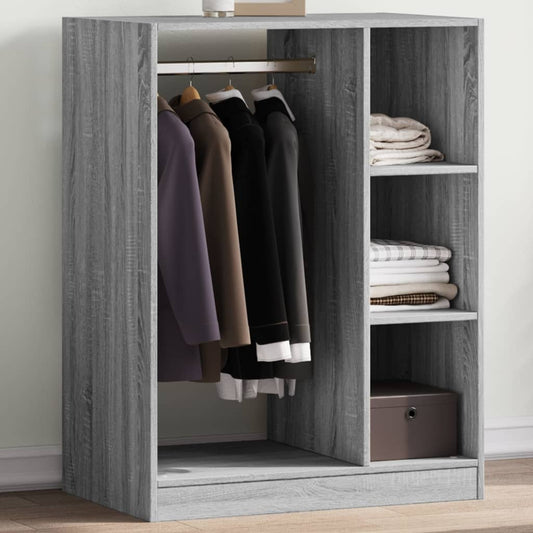 Wardrobe Smoked Oak 77x48x102 cm Engineered Wood - Closet Organisers & Garment Racks
