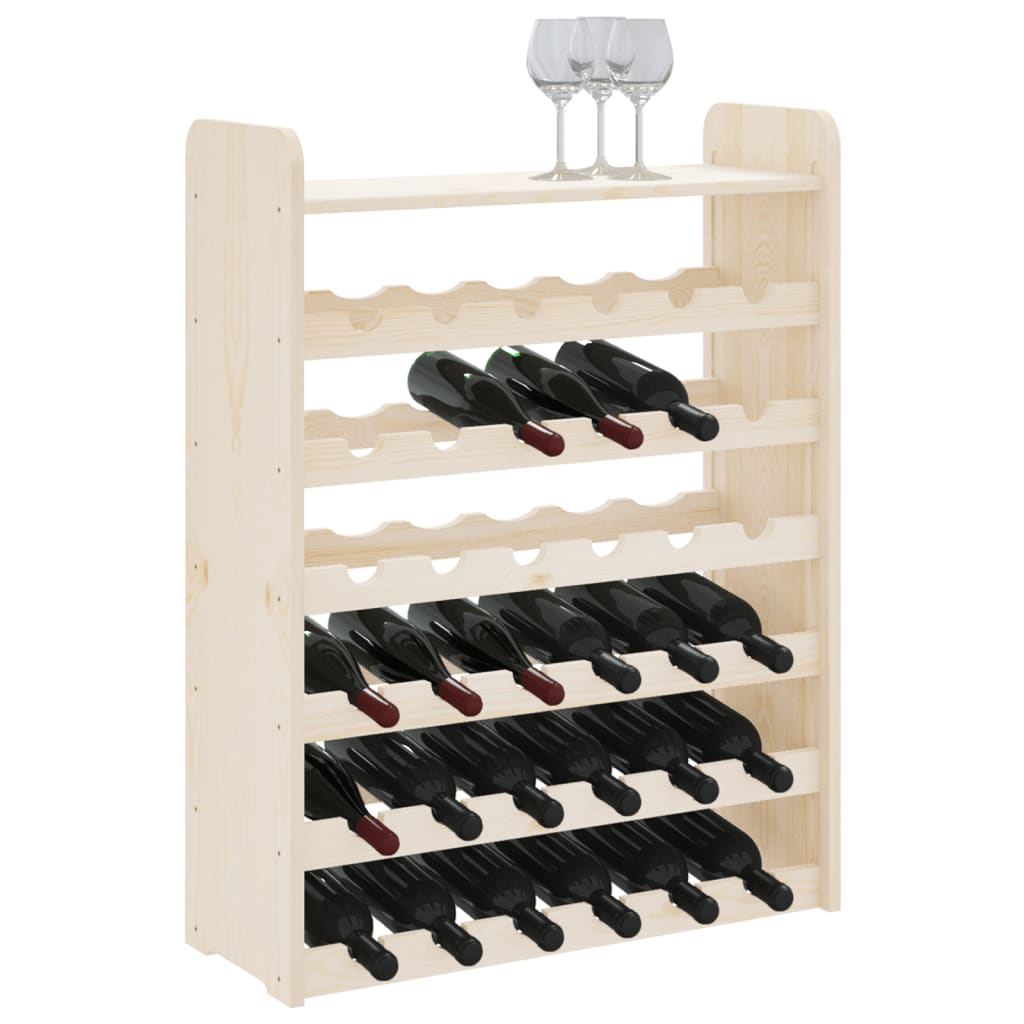 Wine Rack with Top Board 67.5x25x87 cm Solid Wood Pine - Wine Racks
