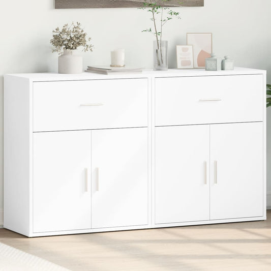 Sideboards 2 pcs White 60x31x70 cm Engineered Wood - Buffets & Sideboards