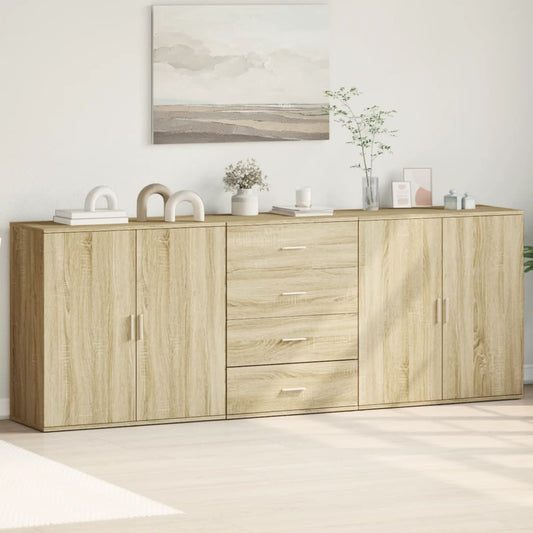 Sideboards 3 pcs Sonoma Oak Engineered Wood - Buffets & Sideboards