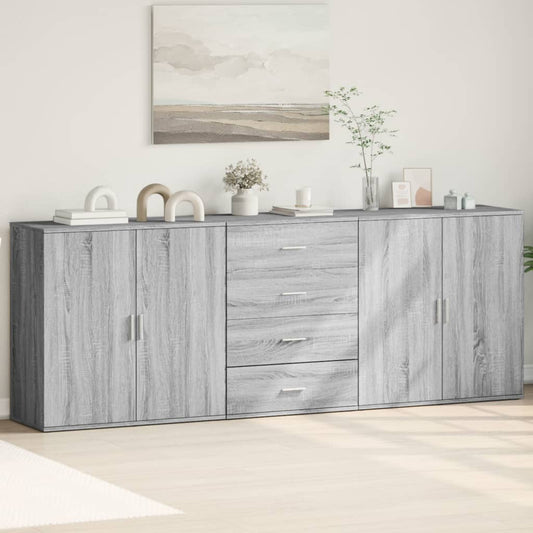 Sideboards 3 pcs Grey Sonoma Engineered Wood - Buffets & Sideboards