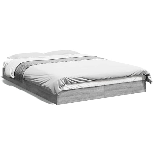 Bed Frame Grey Sonoma 140x200 cm Engineered Wood - Beds & Bed Frames