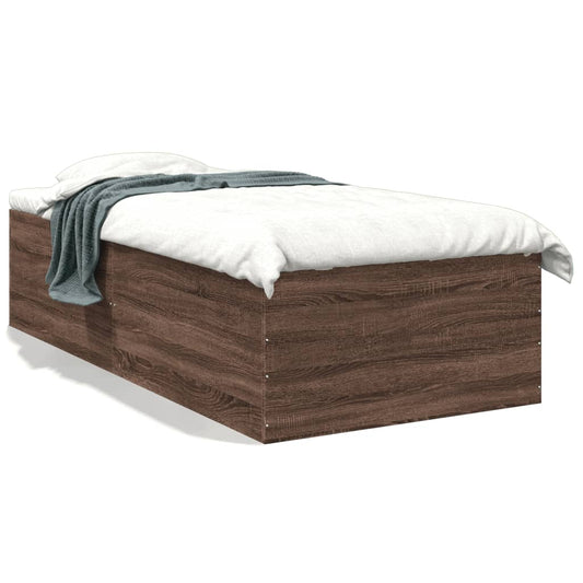 Bed Frame Brown Oak 90x200 cm Engineered Wood - Beds & Bed Frames