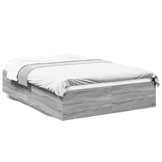 Bed Frame Grey Sonoma 120x200 cm Engineered Wood - Beds & Bed Frames
