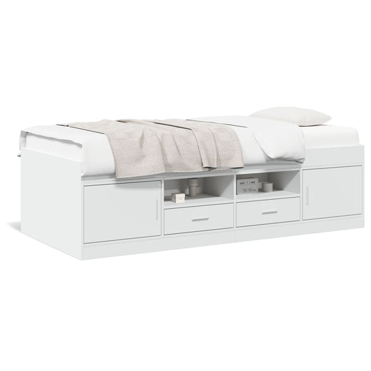 Daybed with Drawers White 90x190 cm Engineered Wood - Beds & Bed Frames