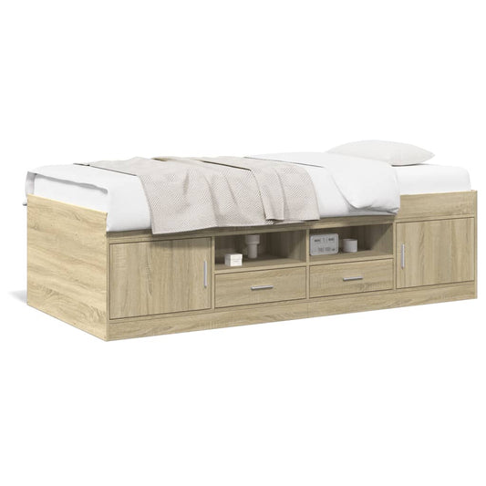Daybed with Drawers Sonoma Oak 90x190 cm Engineered Wood - Beds & Bed Frames