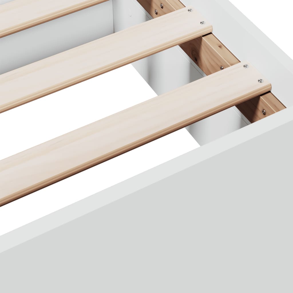 Bed Frame with Drawers White 200x200 cm Engineered Wood - Beds & Bed Frames