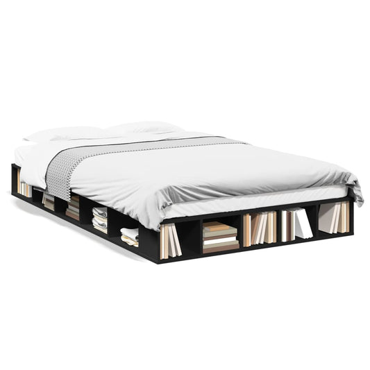 Bed Frame Black 120x200 cm Engineered Wood - Beds & Bed Frames